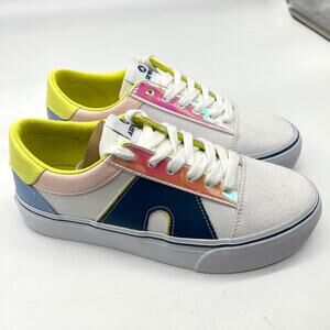 Airwalk Alya 4 J Womens Skateboard Shoes Size 6.5 White Multi Blue Pink